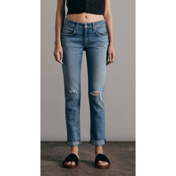 Rag & Bone Dre Low Rise Slim Boyfriend Jeans Women's Size 27 in Star City NWT! - Picture 1 of 8